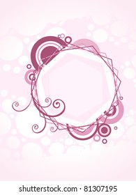 fondo rosado abstracto con marco artístico, ilustración