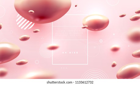Abstract pink background with beautiful liquid fluid for cosmetics cream posters, placards and brochures. Eps10 vector illustration.