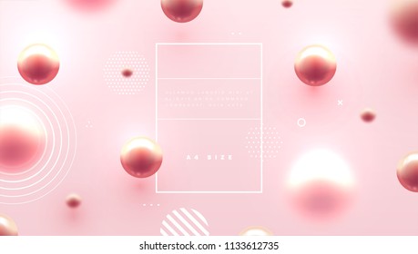 Abstract Pink Background With Beautiful Liquid Fluid For Cosmetics Cream Posters, Placards And Brochures. Eps10 Vector Illustration.