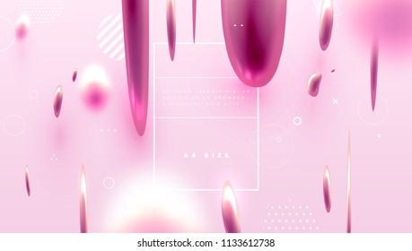 Abstract pink background with beautiful liquid fluid for cosmetics cream posters, placards and brochures. Eps10 vector illustration.