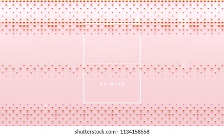 Abstract pink background with beautiful rose gold beads geometric pattern for cosmetics cream posters, placards and brochures. Eps10 vector illustration.