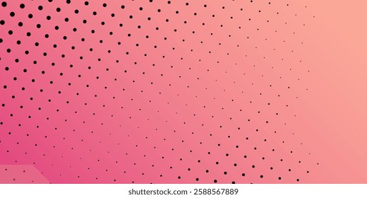 Abstract pink background with black polka dots. Polka dot pattern isolated on white design abstract