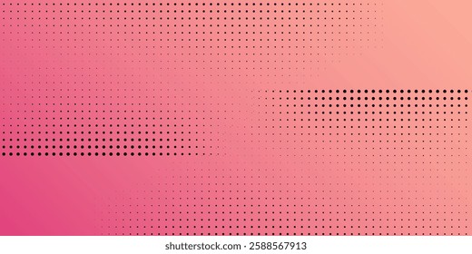 Abstract pink background with black polka dots. Polka dot pattern isolated on white design abstract simple illustration