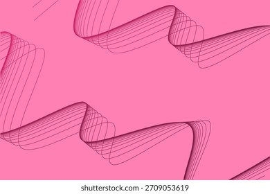 Abstractas Fondo Rosa Con Líneas Onduladas Negras Para El Diseño Moderno