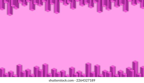 Abstract pink background with blank field and geometric constructions. Backdrop for postcards and banners, for business and posters, websites and covers, vector illustration for graphic design