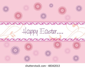 abstract pink background with blossoms, vector image