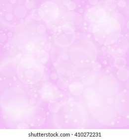 Abstract pink background bokeh circles.Light festive background.Vector.