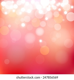 abstract pink background with bokeh and lens flare pattern (vector)