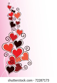 abstract pink background with colorful romantic heart