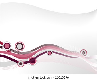 abstract pink background, curves and circles