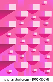 Abstract pink background design with cubes, Art and wallpaper theme Vector illustration