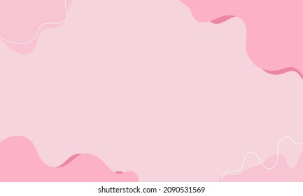 Resumen de fondo rosa, formas de doodle y líneas con espacio en blanco en el centro para el texto. Para diseño web, publicación en medios sociales, banner, tarjeta de visita, invitación, volante o presentación.