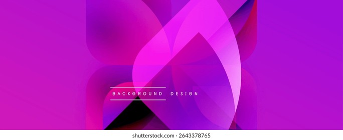 Abstract pink background features overlapping petal shapes. Gradient colors create dynamic visual effect. Text reads background design.
