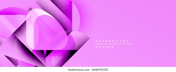 Abstract pink background features overlapping shapes, creating dynamic visual effect. Modern design elements suggest innovation, style.