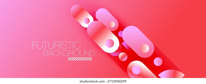 El fondo rosa Abstractas presenta Formas redondeadas superpuestas. Diseño moderno con efectos de degradado, creando un impacto visual dinámico.
