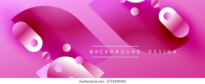 Fundo rosa abstrato. Formas fluidas, gradientes e elementos de design modernos criam uma experiência visual vibrante. O texto lê o design do plano de fundo.