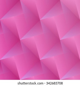 abstract, pink background with geometric 3d shapes surface. vector modern, decorative wallpaper