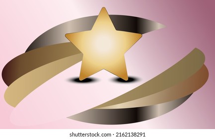 Abstract pink background with gradient wave pattern and star geometric pattern design with color and line illustration. Vector EPS-10.