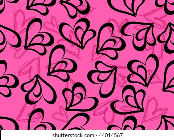 abstract pink background with hand drawn heart