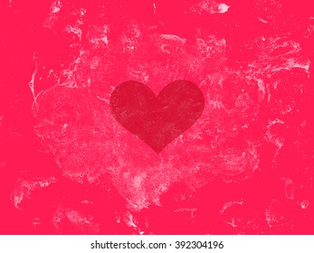 abstract pink background with heart, painted in watercolor style