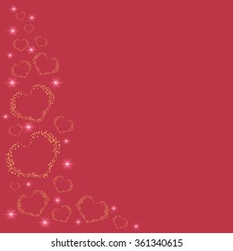 Abstract pink background with heart and star