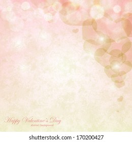Abstract pink background with hearts for Valentine's Day