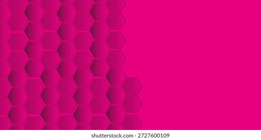Fondo rosa Abstractas con diseño de patrón de líneas negras hexagonales. Diseño digital con color de lava rosa. Ilustración vectorial. eps 10