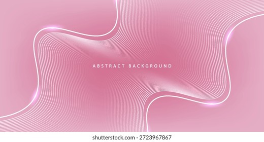 Un fondo rosa abstracto con líneas Horizontales y curvas que crean un patrón gráfico, con ligeros reflejos en los puntos focales para crear una atmósfera suave y suave.