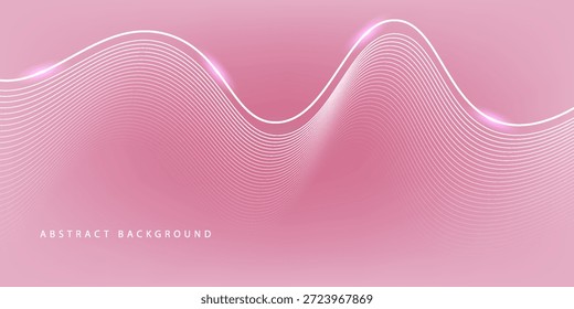 Un fondo rosa abstracto con líneas Horizontales y curvas que crean un patrón gráfico, con ligeros reflejos en los puntos focales para crear una atmósfera suave y suave.