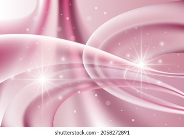 Abstract pink background. Light smooth lines and glare of lights.