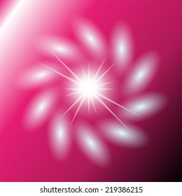 Abstract pink background lighting swirl flare with burst