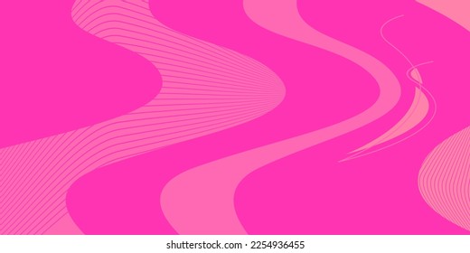 Fondo rosa abstracto, con formas de línea, estilo plano y color sólido
