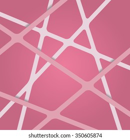 Abstract pink background. Abstract pink lines. Overlapping abstract art pink. Streaks abstract pink. Abstract pink tapes. Abstract pink stripes. Abstract pink light design 3d background.