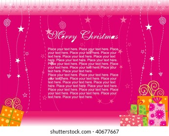 abstract pink background with many colorful gifts