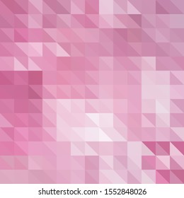 Abstract pink background with mosaic triangle. Vector pattern of colored geometric shapes.