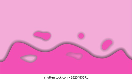 Abstract pink background on paper cut style. Vector illustration