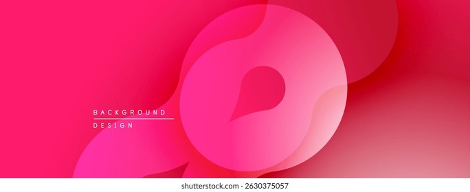 Abstract pink background. Overlapping layers create dynamic visual effect. Smooth gradients, modern design elements present.