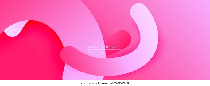 Abstract pink background. Overlapping shapes create depth, smooth gradients offer visual interest. Modern design element.