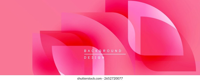 Fundo rosa abstrato. As formas sobrepostas criam um efeito visual dinâmico. Elementos de design modernos apresentam gradientes suaves.