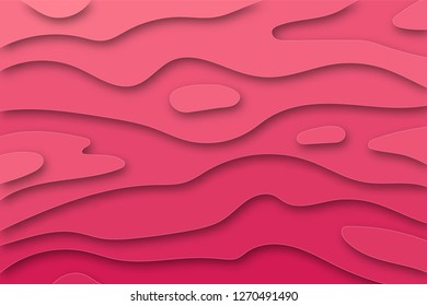 Abstract pink background, paper cut design, vecor illustration, origami style, layered texture