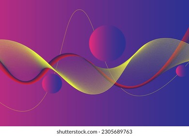 líneas de onda de la curva de arco iris de fondo rosado abstracto