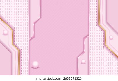 Abstract Pink Background with Semi-3D Object