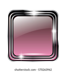 Abstract pink background in a silver frame, with space for your text. Vector illustration.