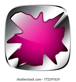 Abstract pink background with a silver frame, with space for your text. Vector illustration.