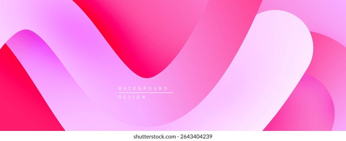 Fundo rosa abstrato. Camadas suaves criam um design fluido e moderno. Óculos de gradiente oferecem profundidade visual, elegância simples.