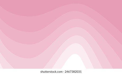 Abstract pink background. Smooth wavy pinkish geometry. Waves and bends. Vector monochrome illustration in flat style