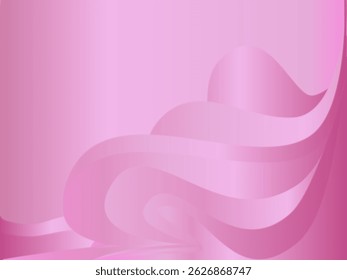 Abstractas fondo rosa con capas onduladas suaves y diseño de gradiente suave.