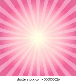 Abstract Pink Background. Sunburst design. Vector illustration