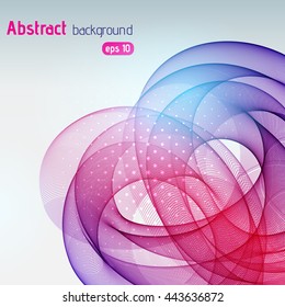 Abstract pink background with swirl waves. Backdrop design. Eps 10 vector illustration