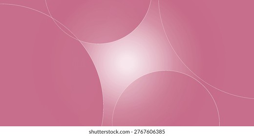 Abstract pink background with translucent bubbles and light flares